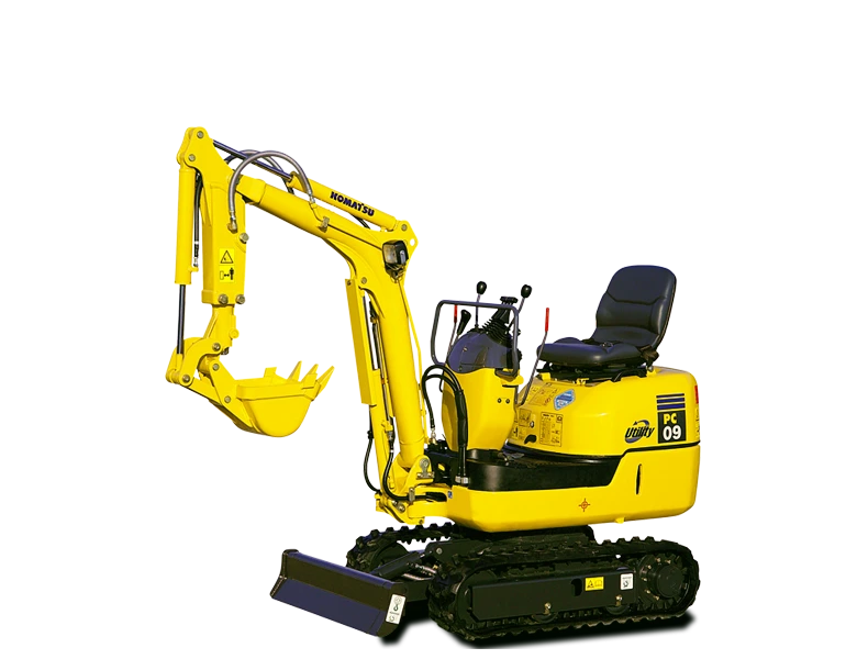 Verhuur minigraver: Komatsu PC09-1